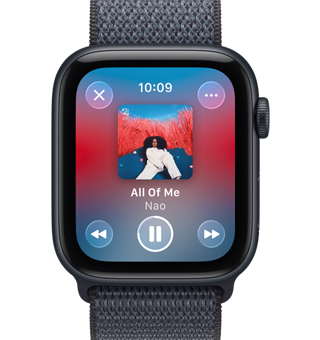 Apple Watch SE 3, aluminium case, midnight colour, Sport Loop, anchor blue colour