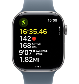 Apple Watch Series 11, aluminium case, space grey colour, Sport Band, anchor blue colour