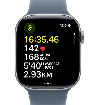 Apple Watch Series 11, aluminium case, space grey colour, Sport Band, anchor blue colour