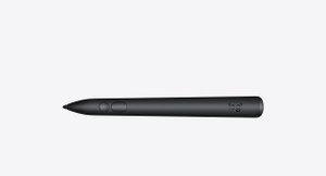 黑色 Logitech Muse 數位筆，筆身粗闊而筆尖幼細，近筆尖位置有兩個按鈕，筆身刻有 logi 字樣