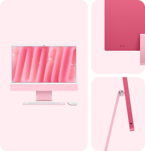 iMac, 24インチ, M4 チップ, 8コアCPU, 8コアGPU, ピンク, 、VESA