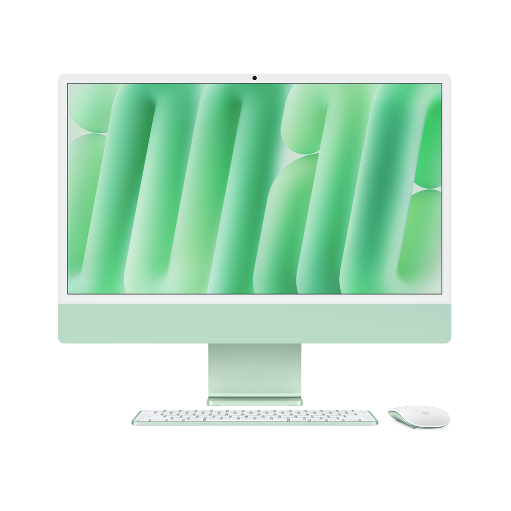 24-inch iMac with Retina 4.5K display: Apple M4 chip with 8‑core CPU and 8‑core GPU, 16GB, 256GB SSD - Green – MWUE3HB/A