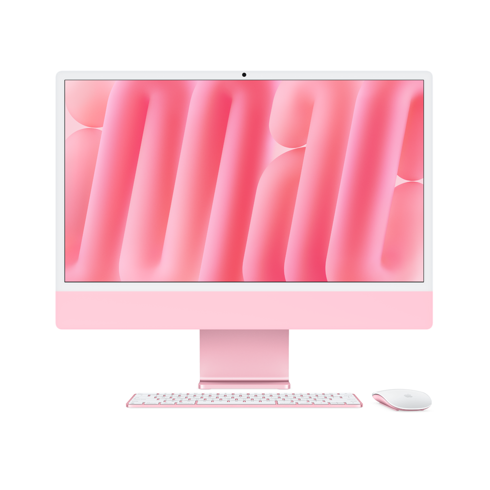 24-inch iMac with Retina 4.5K display: Apple M4 chip with 10‑core CPU and 10‑core GPU, 16GB, 256GB SSD - Pink – MWV43HB/A