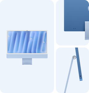 iMac, 24 inç, M4 Çip, 8 çekirdekli CPU, 8 çekirdekli GPU, Mavi