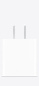 20 watt USB-C Power Adapter, Type A plug, White