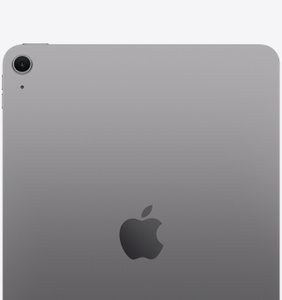 iPad Air, Back exterior, Space Grey, Apple logo in the centre, single-lens camera