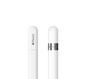 Apple Pencil (USB-C), Gravur der Kappe am Ende lautet „Apple Pencil“, das Wort Apple wird durch ein Apple Logo dargestellt