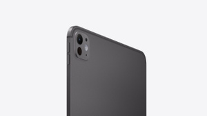iPad Pro, Space Black, back exterior, Pro Camera System, Apple logo in the centre