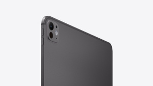 iPad Pro, Space Black, back exterior, Pro Camera System, Apple logo in the centre