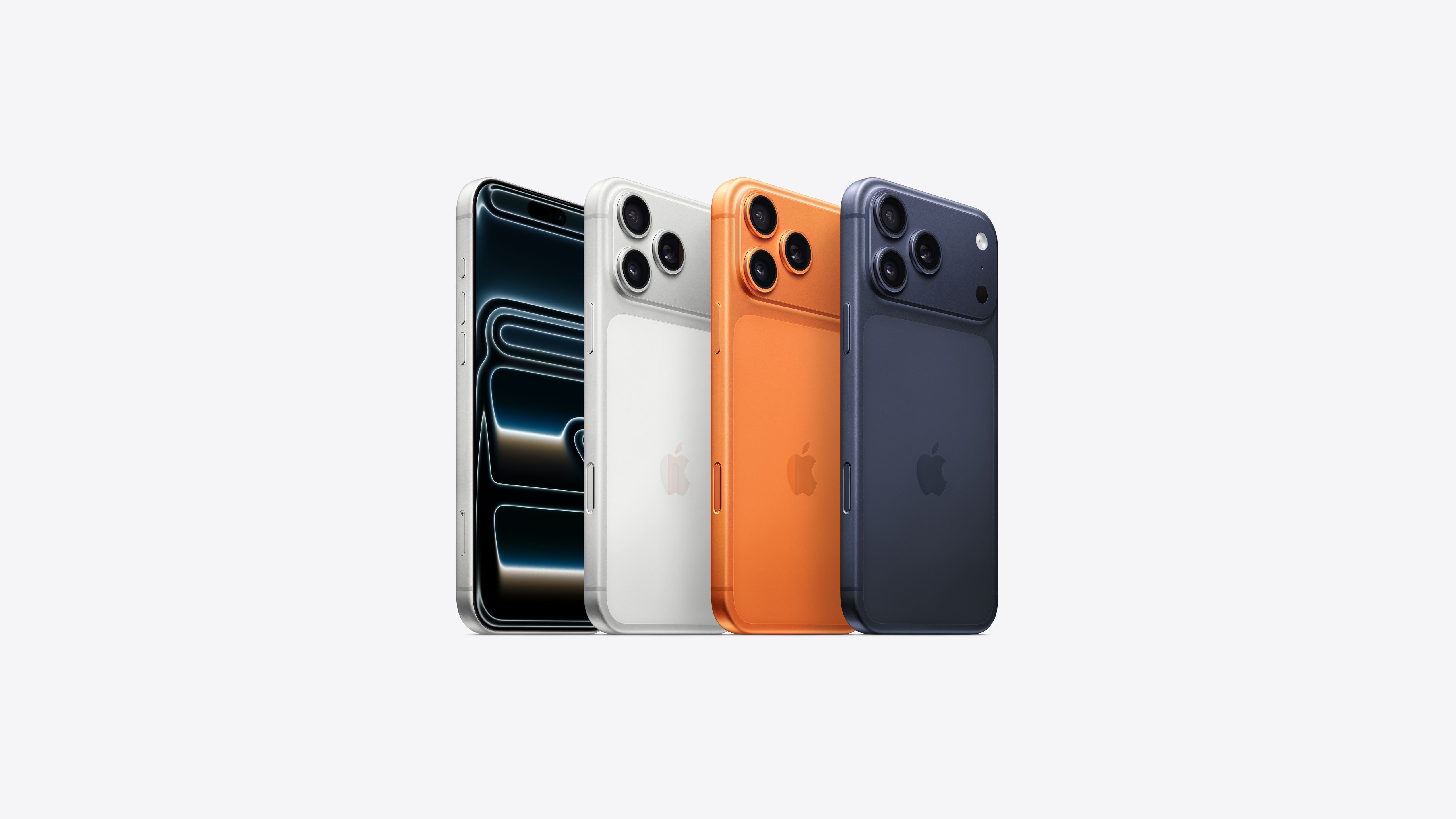 iPhone 17 Pro Max, tất cả ba màu: bạc, cam vũ trụ và xanh đậm