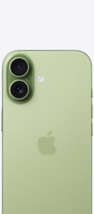 iPhone 17, sage colour, back exterior, Dual Fusion camera system, centred Apple logo