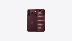 iPhone 18 Pro, back exterior, burgundy color (dark red), Pro Fusion camera system at top, Apple logo in center, front exterior, all-screen design, Dynamic Island at top center