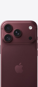 iPhone 18 Pro, back exterior, burgundy color (dark red), Pro Fusion camera system, centered Apple logo