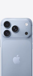 iPhone 18 Pro, back exterior, glacier colour (light blue), Pro Fusion camera system, centred Apple logo