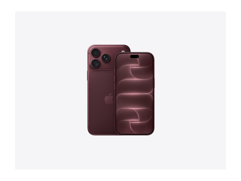 iPhone 18 Pro Max, ภายนอกด้านหลัง, สีเบอร์กันดี (แดงเข้ม), ระบบกล้อง Pro Fusion ที่ด้านบน, โลโก้ Apple อยู่ตรงกลาง, iPhone 18 Pro, ภายนอกด้านหน้า, ดีไซน์แบบหน้าจอทั้งหมด, Dynamic Island ที่ด้านบนตรงกลาง