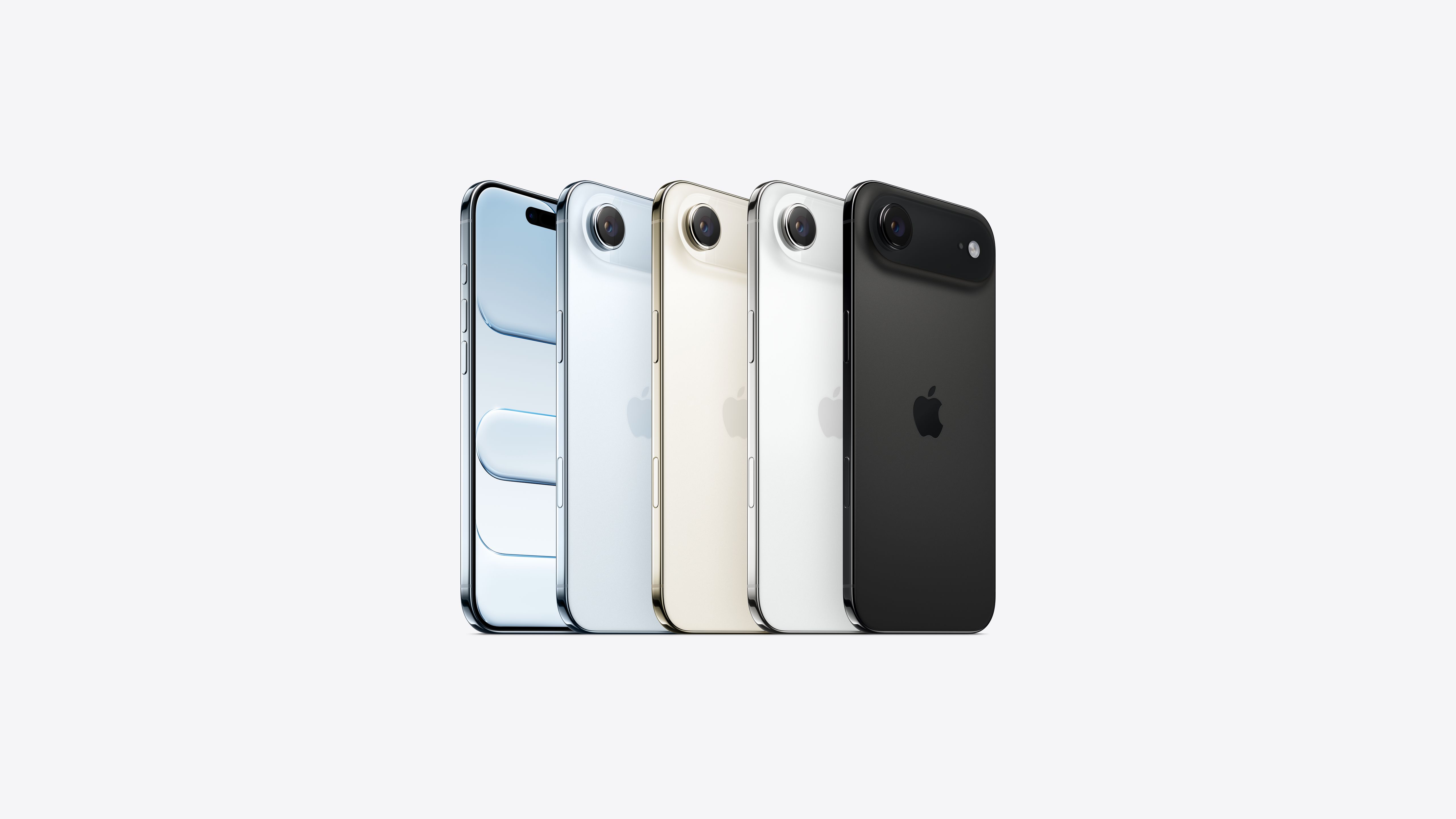 Tất cả bốn màu của iPhone Air: xanh da trời, vàng nhạt, trắng mây, đen không gian