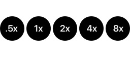 0,5x, 1x, 2x, 4x e 8x