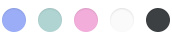 Cores disponíveis: ultramarino, verde-acinzentado, rosa, branco e preto.