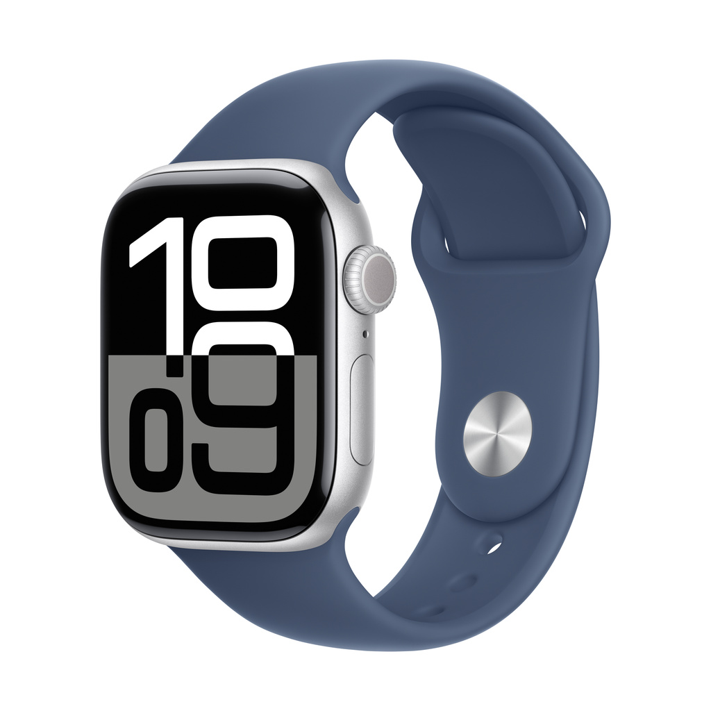 Apple Watch Series 10（GPSモデル）- 42mmシルバーアルミニウムケースとS/Mデニムスポーツバンド [整備済製品]