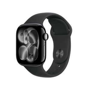 Refurbished Apple Watch Series 11 GPS, 42mm Jet Black Aluminum Case with M/L Black Sport Band