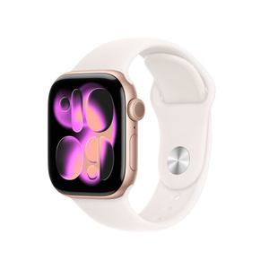 Refurbished Apple Watch Series 11 GPS, 42mm Rose Gold Aluminum Case with M/L Light Blush Sport Band
