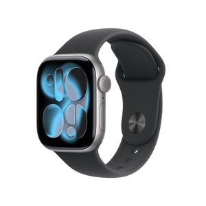 Refurbished Apple Watch Series 11 GPS, 42mm Space Gray Aluminum Case with S/M Black Sport Band
