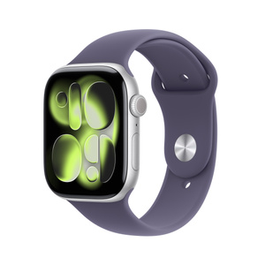 Refurbished Apple Watch Series 11 GPS, 46mm Silver Aluminum Case with M/L Purple Fog Sport Band