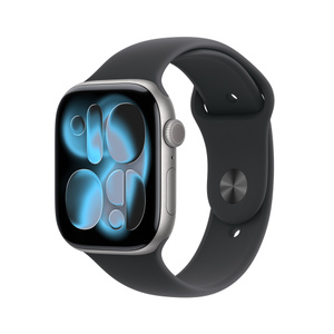 Refurbished Apple Watch Series 11 GPS, 46mm Space Gray Aluminum Case with S/M Black Sport Band