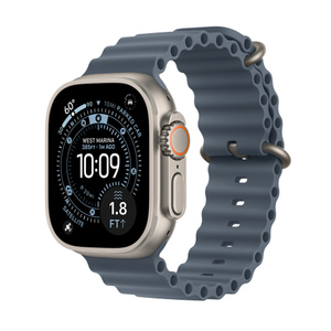 Refurbished Apple Watch Ultra 3 GPS + Cellular, 49mm Natural Titanium Case with Anchor Blue Ocean Band