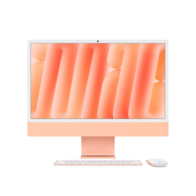 Refurbished 24-inch iMac Apple M4 Chip with 10-Core CPU and 10-Core GPU, Gigabit Ethernet- Orange