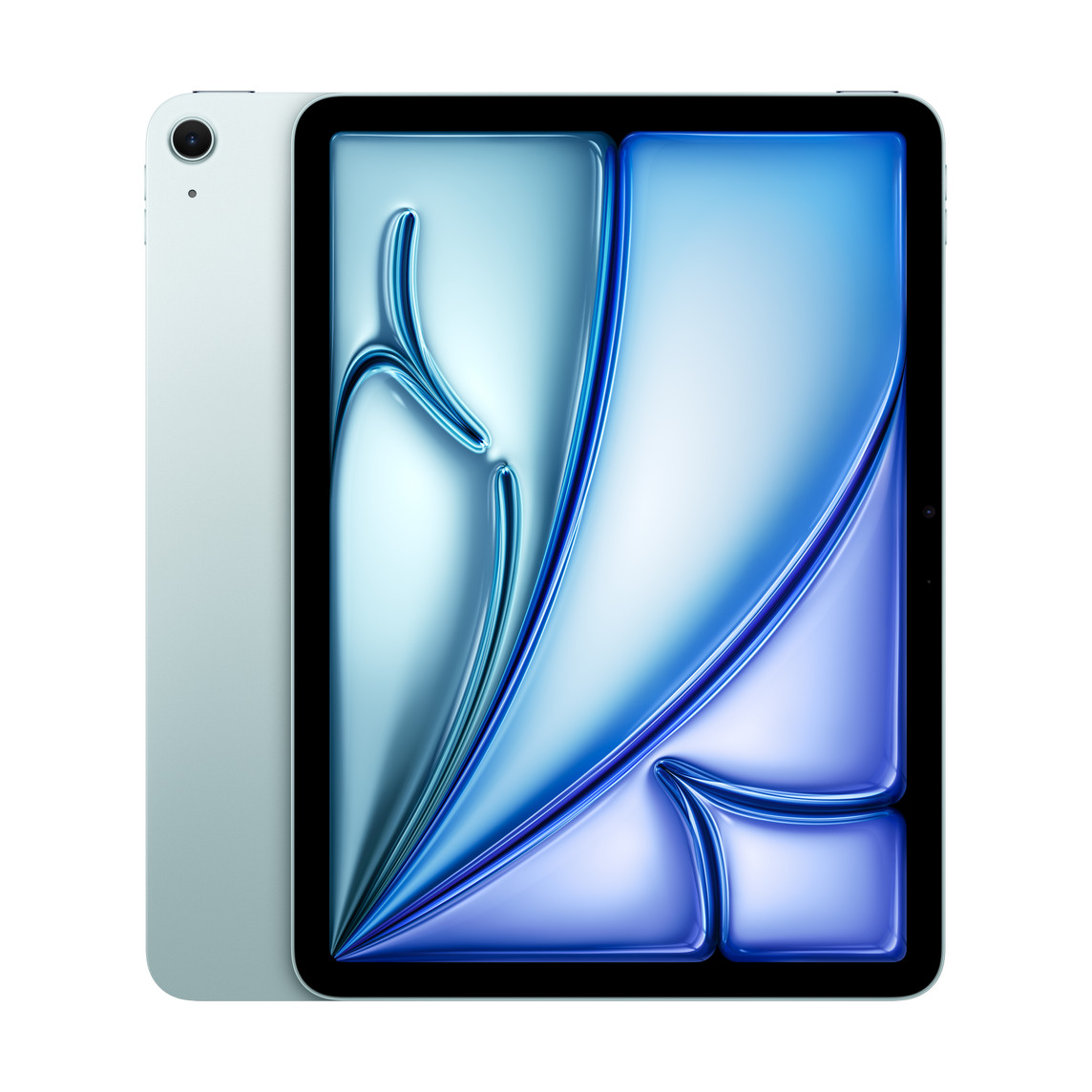 iPad Air, Wi-Fi, back exterior, Blue, single-lens camera, iPad Air, front exterior, black display bezel, rounded corners