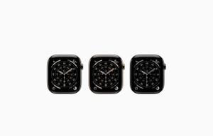 Apple Watch Series 11, titanium case, available colors: natural, gold, slate