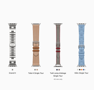 Apple Watch Hermès Series 11 GPS + Cellular, 46-mm Silver Titanium Case with Bordeaux Kilim Single Tour