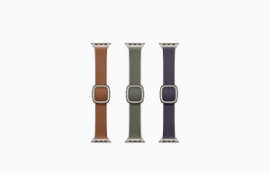 Modern Buckle colors: caramel, sage gray, midnight purple