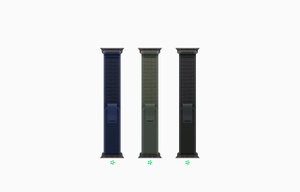 Trail Loop strap colours, Black, Blue, Green [strap hardware matches case finish - Black Titanium]