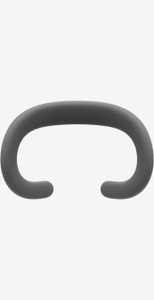 Interior view, Apple Vision Pro Light Seal Cushion, independent of the Light Seal, rounded edges, mesh material, dark shade of grey
