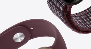 Bracelets Apple Watch : bracelet sport, bourgogne, bracelet sport à rabat, tartan bourgogne