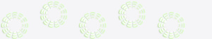 Multiple neon green colour round radial shapes fanning out