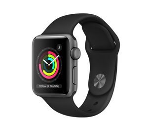 black apple watch with grey band