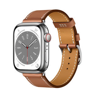 Apple Watch Hermès Series 8 GPS + Cellular, 41 mm Edelstahlgehäuse Silber, Single Tour Swift