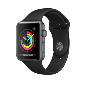 Apple Watch Series 3 GPS, boîtier en aluminium gris sidéral de 38 mm avec  Bracelet Sport noir - Apple (FR)