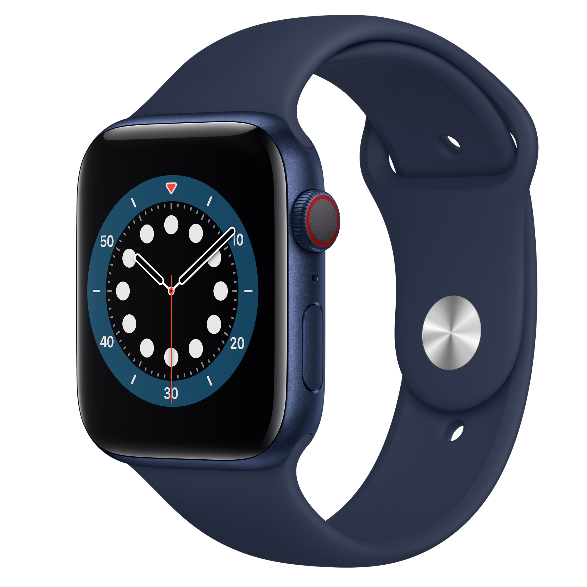 apple watch series 6 gps cellular 44 mm aluminiumgehause blau sportarmband dunkelmarine regular apple de