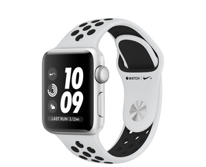 Refurbished Apple Watch Series 3 GPS, 38mm Silver Aluminium Case with Pure  Platinum/Black Nike Sport Band - Apple (UK)