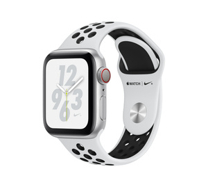 Refurbished Apple Watch Nike+ Series 4 GPS + Cellular, 40mm Silver  Aluminium Case with Pure Platinum/Black Nike Sport Band - Apple (UK)