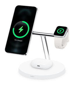 Belkin BOOST↑CHARGE PRO 3-in-1 Wireless Charger with MagSafe - White -  Apple (UK)