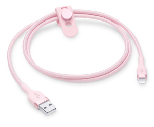 Cable USB-A BOOST↑Charge Pro Flex de Belkin con conector Lightning (1 - Rosa Apple (ES)