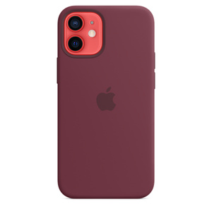 Iphone 12 Mini Silicone Case With Magsafe Plum Apple Uk