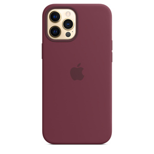 Iphone 12 Pro Max Silicone Case With Magsafe Plum Apple Uk