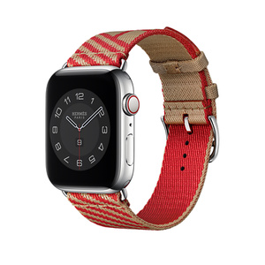 Apple Watch Hermès - 44 mm Jumping Single Tour Kraft/Rouge de Cœur 