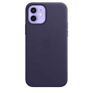 Iphone 12 12 Pro Leather Case With Magsafe Deep Violet Apple Uk